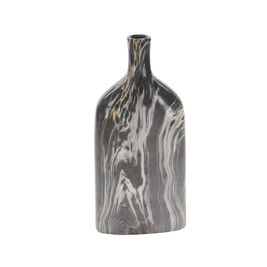 13" Gray Stoneware Contemporary Vase Set
